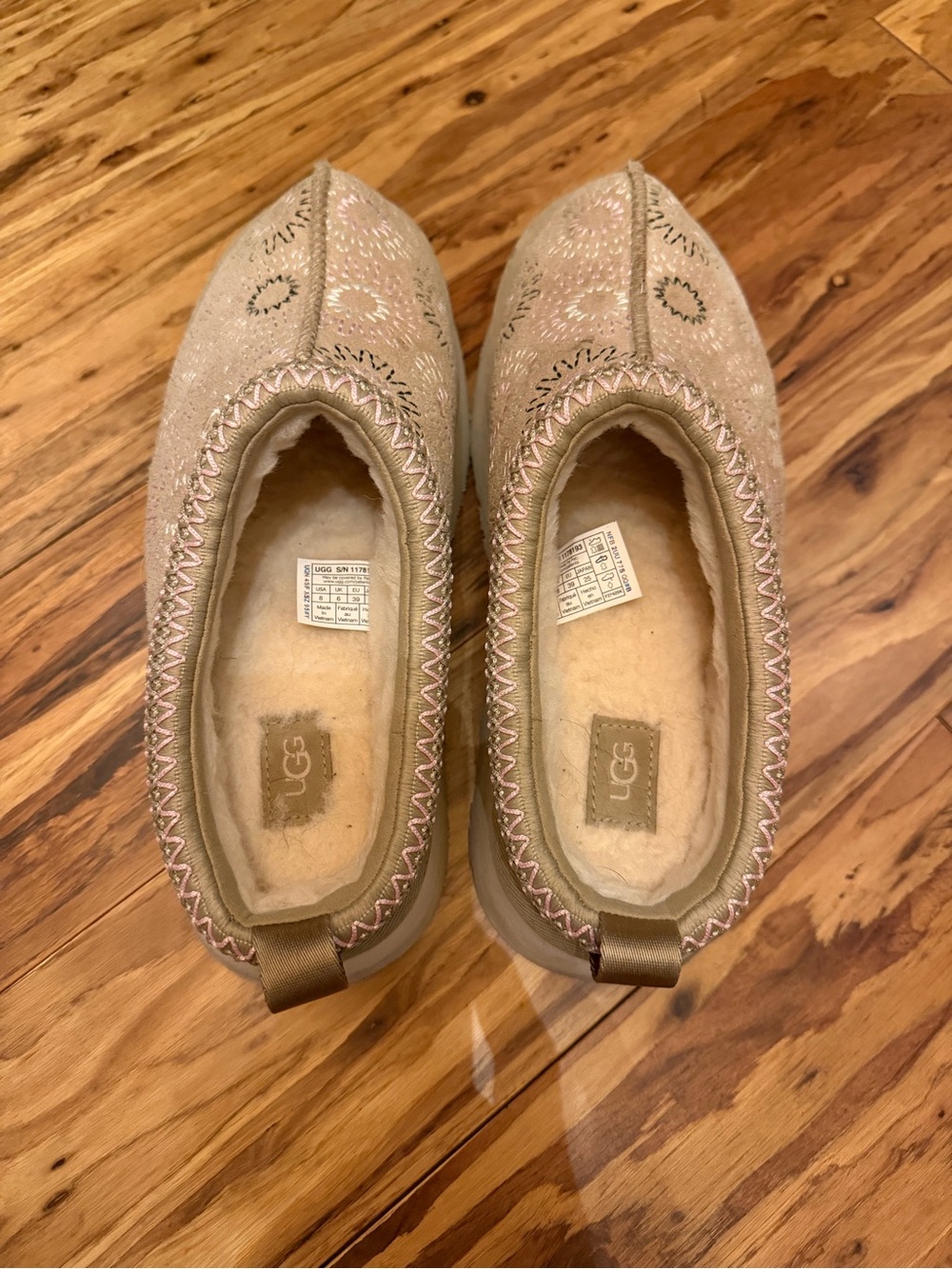 UGG Women's Light Tan Slip-On Sheepskin Moccasin Slippers